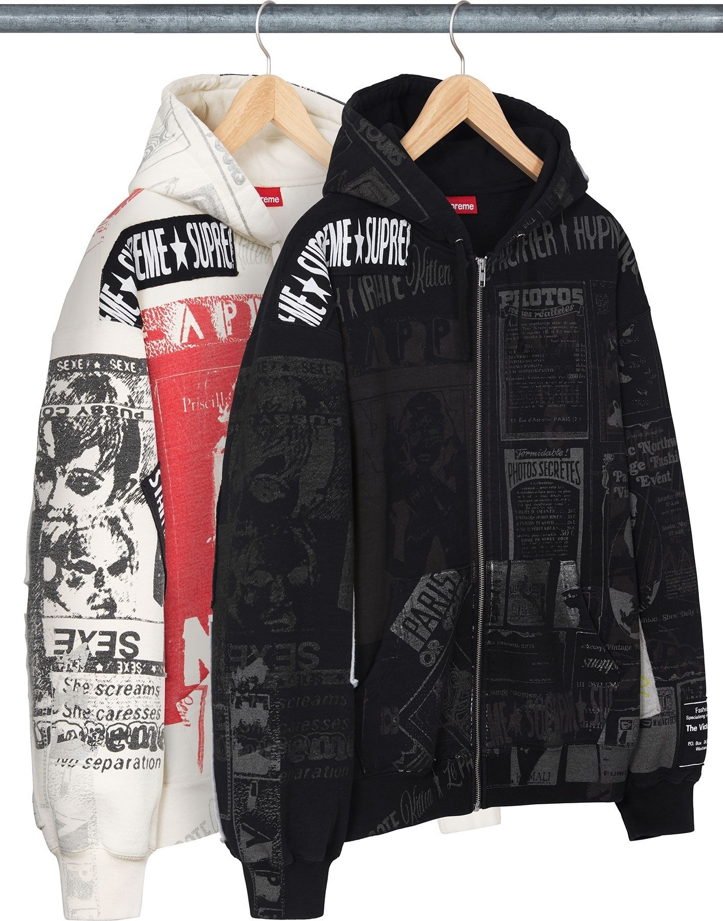 Collage Zip Up Hooded Sweatshirt